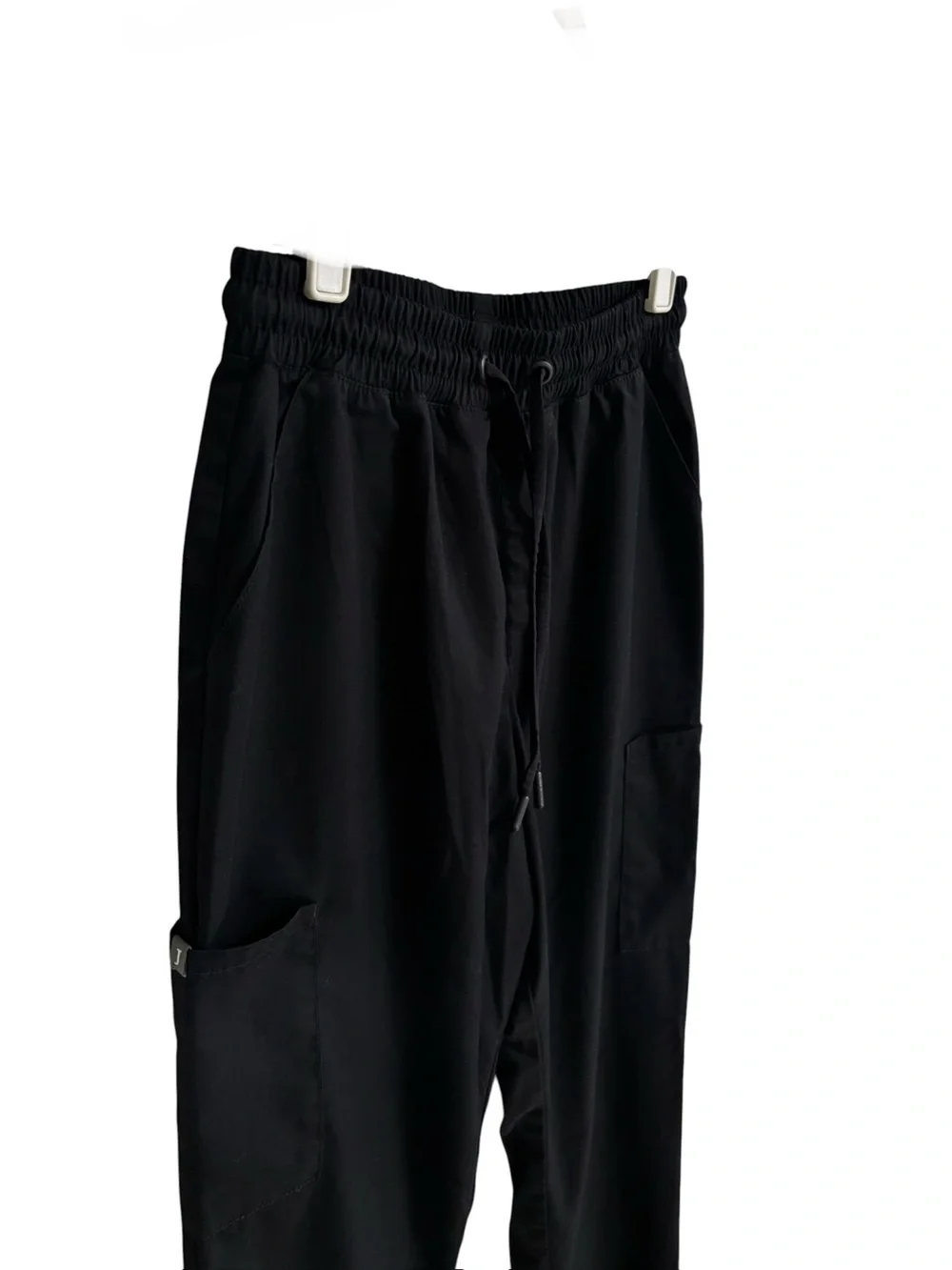 Jaanuu black stretch waistband high waisted nurse medical scrub pants size XST